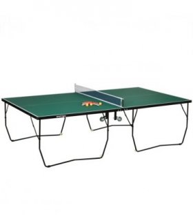 SPORTNOW 9FT Folding Table Tennis Table w/ 8 Wheels, for Indoors, Outdoors