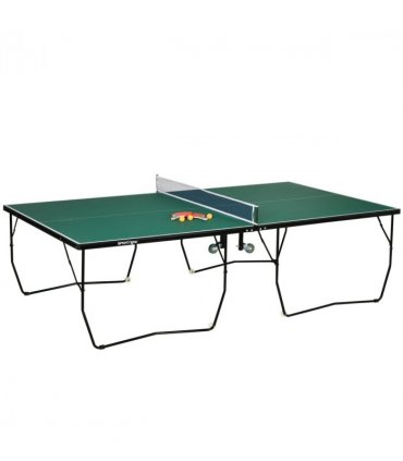 SPORTNOW 9FT Folding Table Tennis Table w/ 8 Wheels, for Indoors, Outdoors