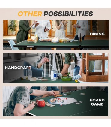 SPORTNOW 9FT Folding Table Tennis Table w/ 8 Wheels, for Indoors, Outdoors