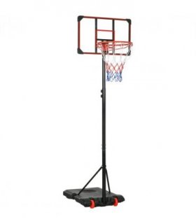 Kids Adjustable Basketball Hoop and Stand w/ Wheels, 1.8-2m, Steel, PC, Net