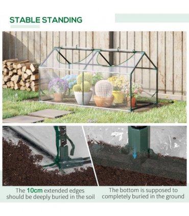 Outsunny Greenhouse Plants Foil Tomato Vegetable House W/ 2 Windows Clear
