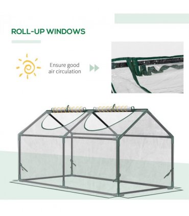 Outsunny Greenhouse Plants Foil Tomato Vegetable House W/ 2 Windows Clear