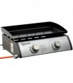 Outsunny Portable Gas Plancha BBQ Grill with 2 Stainless Steel Burner, 6kW