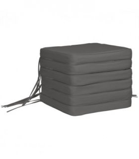 Chair Cushion Seat Pads Set of 6 Grey 42L x 42W x 5Dcm Outdoor Dining Garden
