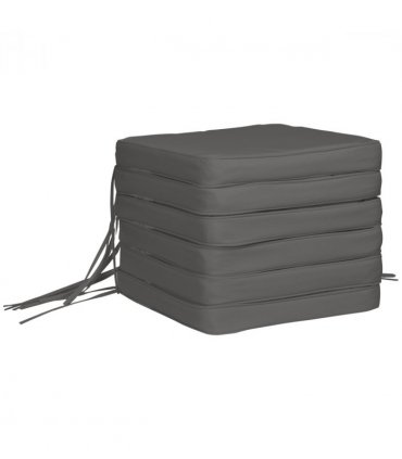 Chair Cushion Seat Pads Set of 6 Grey 42L x 42W x 5Dcm Outdoor Dining Garden