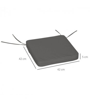 Chair Cushion Seat Pads Set of 6 Grey 42L x 42W x 5Dcm Outdoor Dining Garden