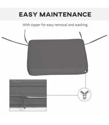 Chair Cushion Seat Pads Set of 6 Grey 42L x 42W x 5Dcm Outdoor Dining Garden