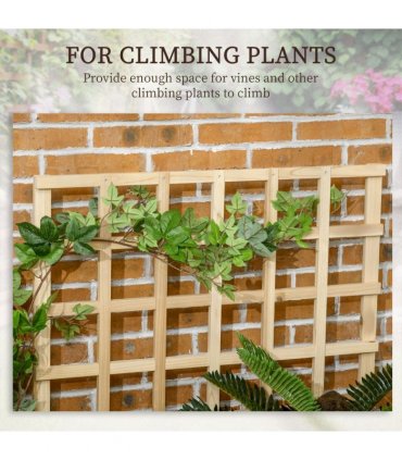 Outsunny 3 Tier Wooden Garden Planters with Trellis for Vine Climbing Plants