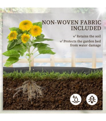 Outsunny 3 Tier Wooden Garden Planters with Trellis for Vine Climbing Plants