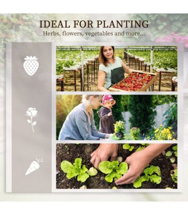 Outsunny 3 Tier Wooden Garden Planters with Trellis for Vine Climbing Plants