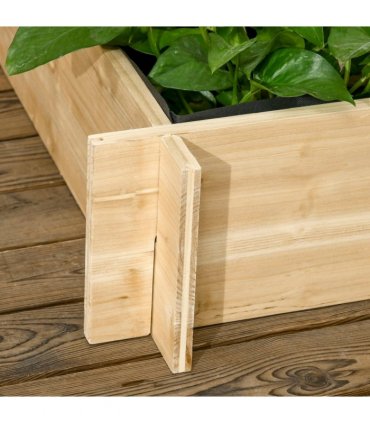 Outsunny 3 Tier Wooden Garden Planters with Trellis for Vine Climbing Plants