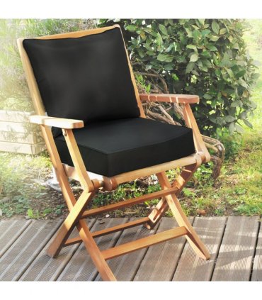 Outsunny Outdoor Seat and Back Cushion Set, Deep Seating Chair Cushion, Black
