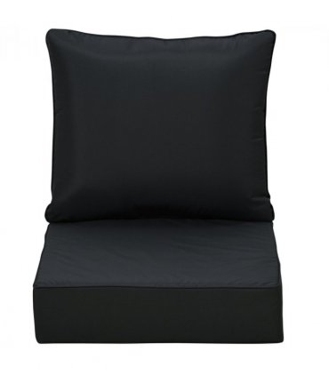 Outsunny Outdoor Seat and Back Cushion Set, Deep Seating Chair Cushion, Black
