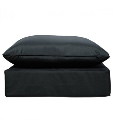 Outsunny Outdoor Seat and Back Cushion Set, Deep Seating Chair Cushion, Black