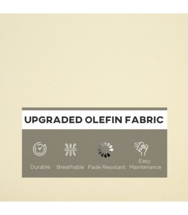 Outdoor Seat and Back Cushion Set, Beige, OLEFIN, 61cm x 61cm x 15cm