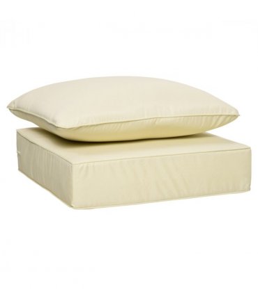 Outdoor Seat and Back Cushion Set, Beige, OLEFIN, 61cm x 61cm x 15cm