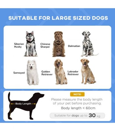 PawHut 92cm Elevated Dog Bed Cooling Raised Pet Cot UV Protection Canopy Blue