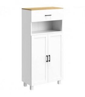 HOMCOM Kitchen Cupboard Storage Cabinet with Drawer, Countertop, White