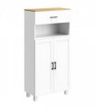 HOMCOM Kitchen Cupboard Storage Cabinet with Drawer, Countertop, White