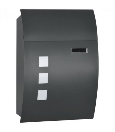 HOMCOM Weatherproof Wall Mounted Letter Box Post Box w/ Key Viewing Windows