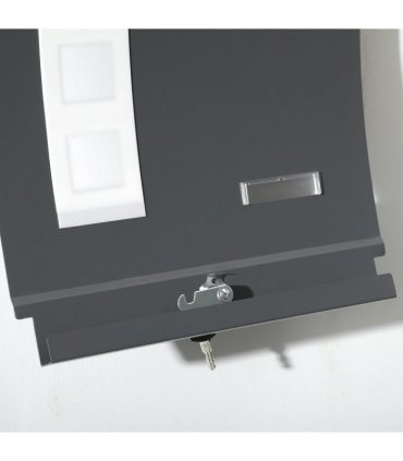 HOMCOM Weatherproof Wall Mounted Letter Box Post Box w/ Key Viewing Windows