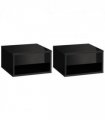 HOMCOM Floating Bedside Table Set of 2 Wall Mounted Nightstand W/ Drawer Black