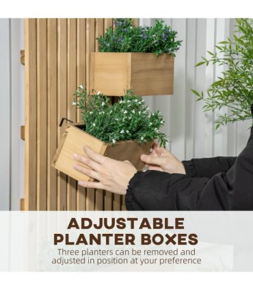 Outsunny Wooden Garden Planters with Trellis Wall-mounted Raised Garden Bed