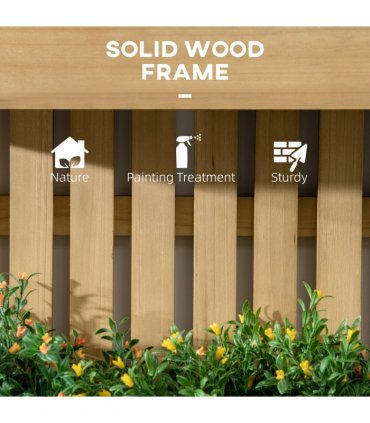 Outsunny Wooden Garden Planters with Trellis Wall-mounted Raised Garden Bed