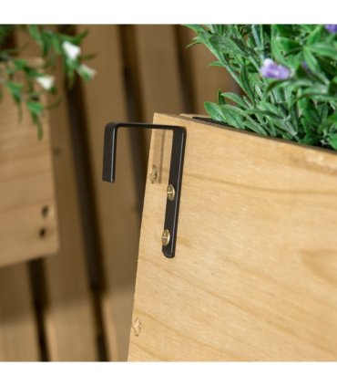 Outsunny Wooden Garden Planters with Trellis Wall-mounted Raised Garden Bed