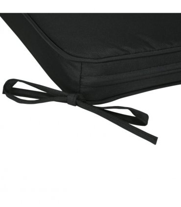 Chair Cushions Black 42L x 42W x 5Tcm Set of 6 Thick Padded Removable Washable