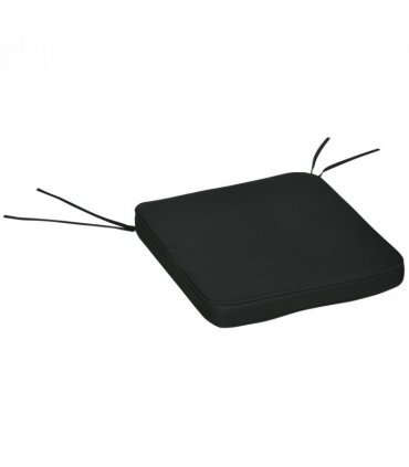 Chair Cushions Black 42L x 42W x 5Tcm Set of 6 Thick Padded Removable Washable