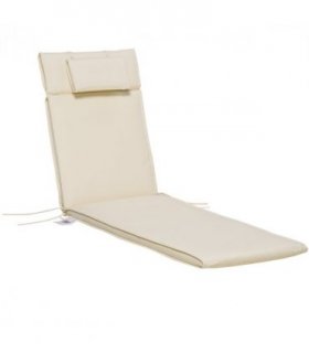 Polyester Cream Outdoor Lounge Chair Cushion Head Pillow Double Construction