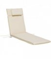 Polyester Cream Outdoor Lounge Chair Cushion Head Pillow Double Construction