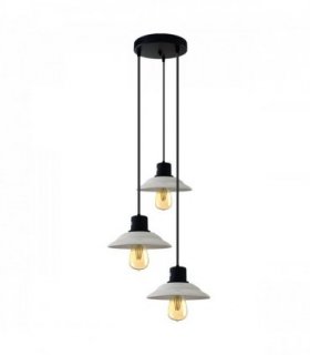 3 Head Vintage Ceramic Retro Industrial E27 Ceiling Hanging Light Shade Loft Style Round Ceiling base Black and White
