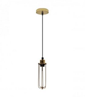 Ceiling E27 Pendant Light - Metal Black PVC 95cm Adjustable Vintage Hanging Lamp