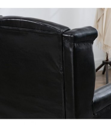 Chesterfield-style Wing Back Armchair Tufted Accent Chair Black
