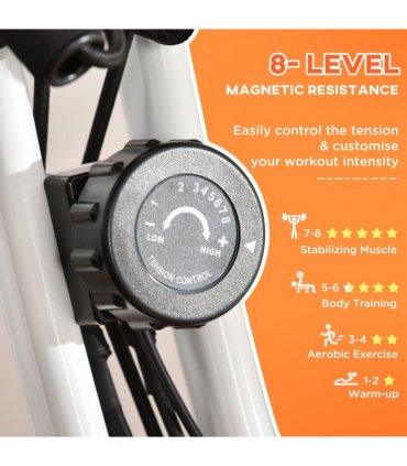 2-In-1 Upright Exercise Bike 8-Level Adjustable with Pulse Sensor Orange