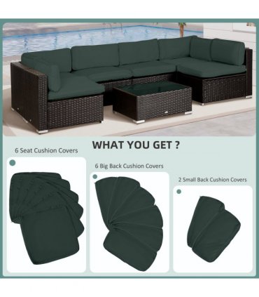 Polyester Grey 65cm x 65cm x 8cm Cushion Covers Pack of 14 Seat Large Small