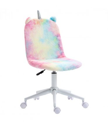 Office Chair Vinsetto Fluffy Unicorn Rainbow 98cm x 41cm x 55cm Cute Desk Chair