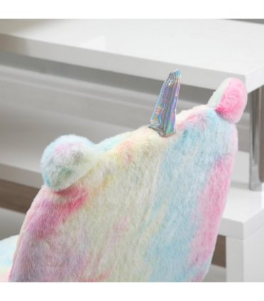 Office Chair Vinsetto Fluffy Unicorn Rainbow 98cm x 41cm x 55cm Cute Desk Chair