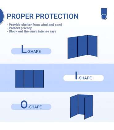Camping Windbreak Portable Wind Blocker Privacy Wall, 4.5m x 1.5m