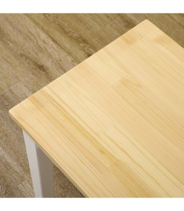 Wooden Bench for 2 People, Natural Wood Effect, 102W x 36D x 45H cm, Pine Wood