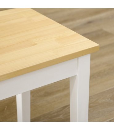 Wooden Bench for 2 People, Natural Wood Effect, 102W x 36D x 45H cm, Pine Wood