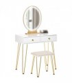 Dressing Table Set With LED Mirror & Stool 2 Drawers Makeup Desk