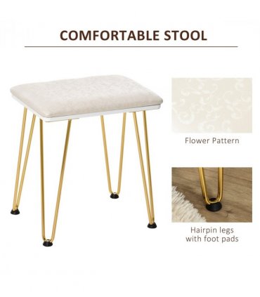 Dressing Table Set With LED Mirror & Stool 2 Drawers Makeup Desk