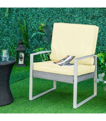 Outdoor Seat and Back Cushion Set Replacement Cushions, Cream White