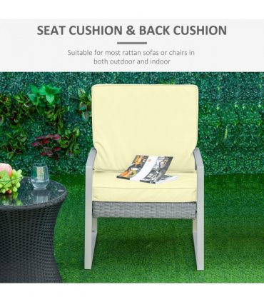 Outdoor Seat and Back Cushion Set Replacement Cushions, Cream White