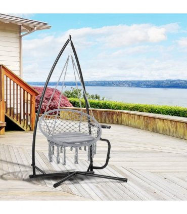 Hammock Chair Stand Only Heavy Duty Metal C-Stand Indoor or Outdoor