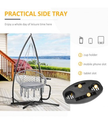 Hammock Chair Stand Only Heavy Duty Metal C-Stand Indoor or Outdoor