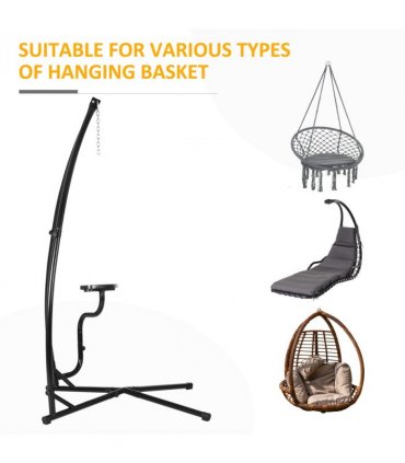 Hammock Chair Stand Only Heavy Duty Metal C-Stand Indoor or Outdoor